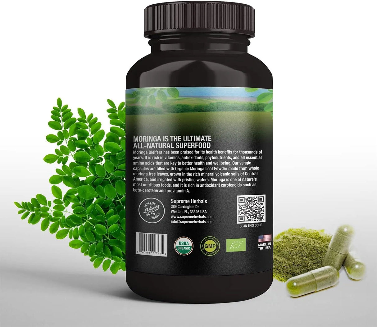 SUPREME HERBALS - Supreme Herbals Moringa Leaf Powder Capsules 500Mg. 120 Capsulas - The Red Vitamin MX - Suplementos Alimenticios - {{ shop.shopifyCountryName }}