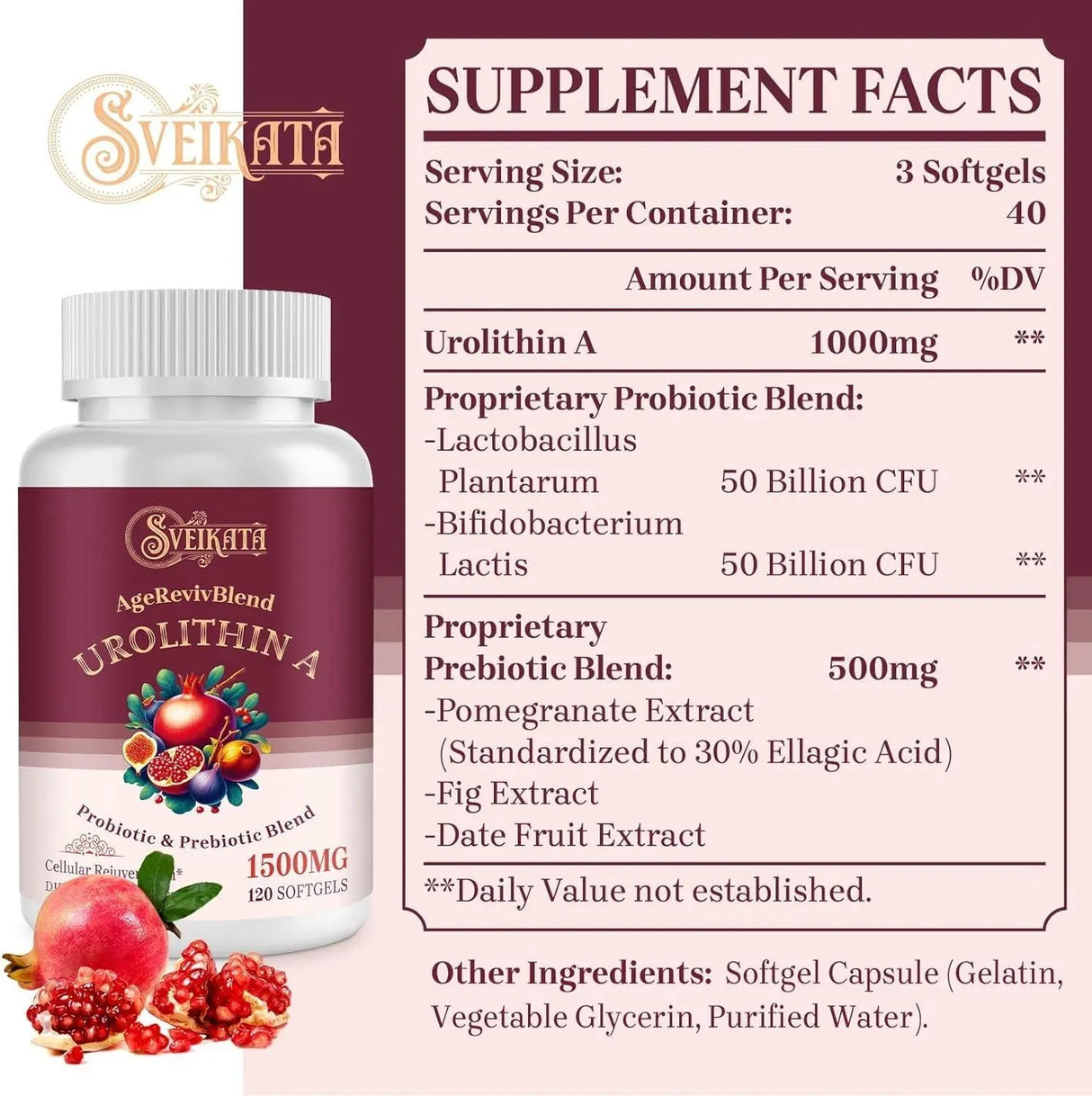 SVEIKATA - Sveikata Urolithin A 1500Mg. 120 Capsulas Blandas 2 Pack - The Red Vitamin MX - Suplementos Alimenticios - {{ shop.shopifyCountryName }}