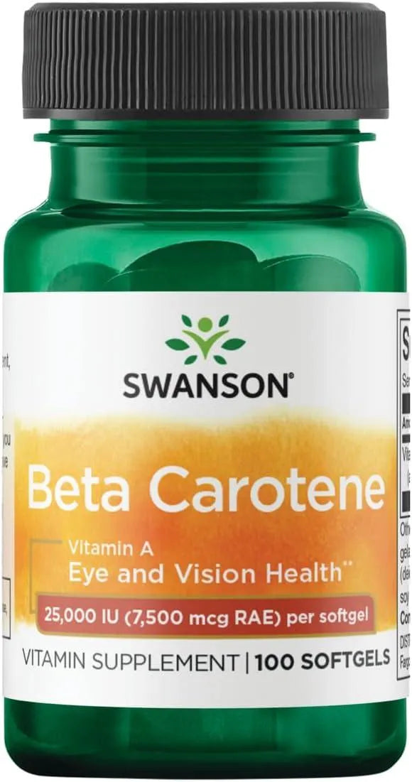 SWANSON - Swanson Beta-Carotene (Vitamin A) 25000 IU 100 Capsulas Blandas - The Red Vitamin MX - Suplementos Alimenticios - {{ shop.shopifyCountryName }}