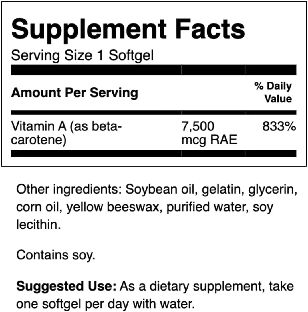 SWANSON - Swanson Beta-Carotene Vitamin A 25000 IU 300 Capsulas Blandas 2 Pack - The Red Vitamin MX - Suplementos Alimenticios - {{ shop.shopifyCountryName }}