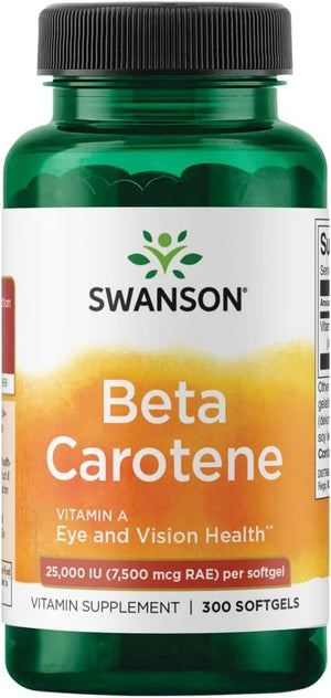 SWANSON - Swanson Beta-Carotene Vitamin A 25000 IU 300 Capsulas Blandas - The Red Vitamin MX - Suplementos Alimenticios - {{ shop.shopifyCountryName }}