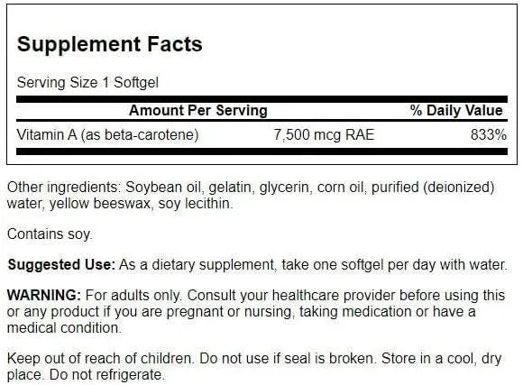 SWANSON - Swanson Beta-Carotene Vitamin A 25000 IU 300 Capsulas Blandas - The Red Vitamin MX - Suplementos Alimenticios - {{ shop.shopifyCountryName }}