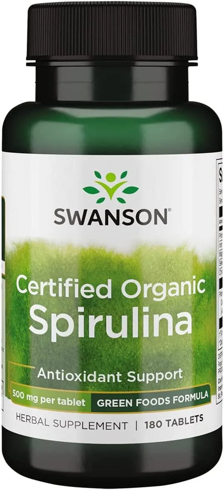 SWANSON - Swanson Certified Organic Spirulina 500Mg. 180 Tabletas - The Red Vitamin MX - Suplementos Alimenticios - {{ shop.shopifyCountryName }}