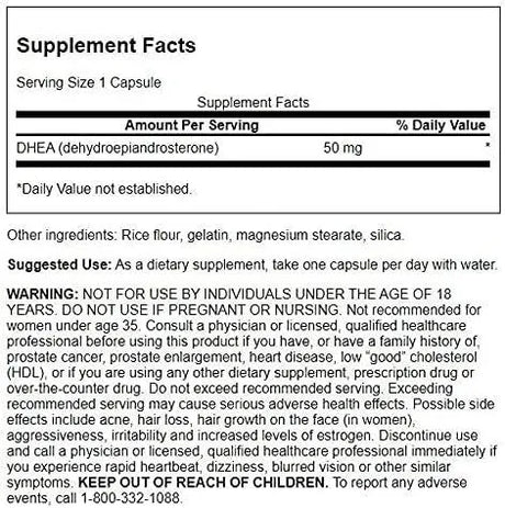 SWANSON - Swanson DHEA - Natural Supplement 50Mg. 240 Capsulas - The Red Vitamin MX - Suplementos Alimenticios - {{ shop.shopifyCountryName }}