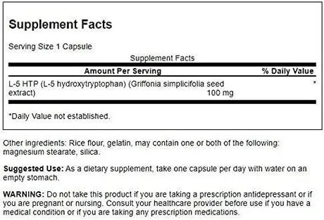 SWANSON - Swanson Extra Strength 5-HTP 100Mg. 60 Capsulas - The Red Vitamin MX - Suplementos Alimenticios - {{ shop.shopifyCountryName }}