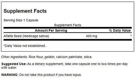 SWANSON - Swanson Full Spectrum Alfalfa Seed 400Mg. 60 Capsulas 2 Pack - The Red Vitamin MX - Suplementos Alimenticios - {{ shop.shopifyCountryName }}