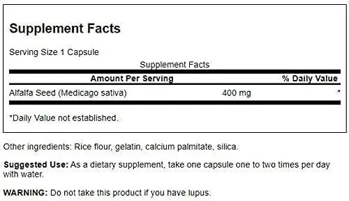 SWANSON - Swanson Full Spectrum Alfalfa Seed 400Mg. 60 Capsulas - The Red Vitamin MX - Suplementos Alimenticios - {{ shop.shopifyCountryName }}