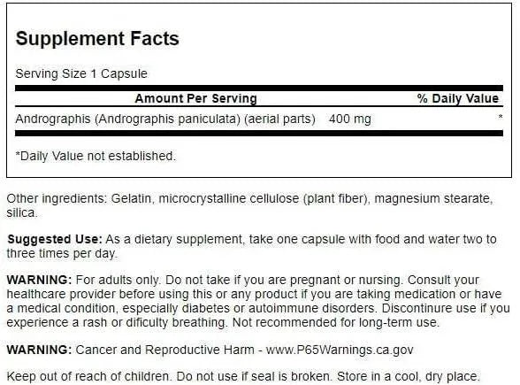 SWANSON - Swanson Full Spectrum Andrographis Paniculata 400Mg. 60 Capsulas 2 Pack - The Red Vitamin MX - Suplementos Alimenticios - {{ shop.shopifyCountryName }}