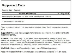 SWANSON - Swanson Full Spectrum Andrographis Paniculata 400Mg. 60 Capsulas - The Red Vitamin MX - Suplementos Alimenticios - {{ shop.shopifyCountryName }}