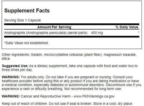 SWANSON - Swanson Full Spectrum Andrographis Paniculata 400Mg. 60 Capsulas - The Red Vitamin MX - Suplementos Alimenticios - {{ shop.shopifyCountryName }}