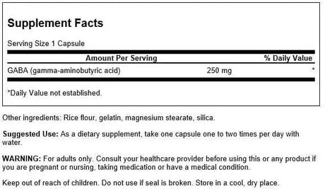 SWANSON - Swanson GABA Gamma Amino Acidbutyric Acid 250Mg. 60 Capsulas 2 Pack - The Red Vitamin MX - Suplementos Alimenticios - {{ shop.shopifyCountryName }}