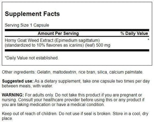 SWANSON - Swanson Horny Goat Weed Extract 500Mg. 120 Capsulas - The Red Vitamin MX - Suplementos Alimenticios - {{ shop.shopifyCountryName }}