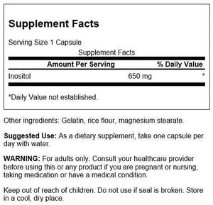 SWANSON - Swanson Inositol 650Mg. 100 Capsulas - The Red Vitamin MX - Suplementos Alimenticios - {{ shop.shopifyCountryName }}