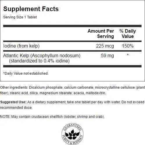 SWANSON - Swanson Kelp Natural Iodine Source 250 Tabletas - The Red Vitamin MX - Suplementos Alimenticios - {{ shop.shopifyCountryName }}