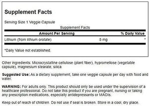 SWANSON - Swanson Lithium Orotate 5Mg. 60 Capsulas 3 Pack - The Red Vitamin MX - Suplementos Alimenticios - {{ shop.shopifyCountryName }}