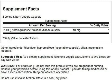 SWANSON - Swanson PQQ Pyrroloquinoline Quinone 10Mg. 120 Capsulas - The Red Vitamin MX - Suplementos Alimenticios - {{ shop.shopifyCountryName }}