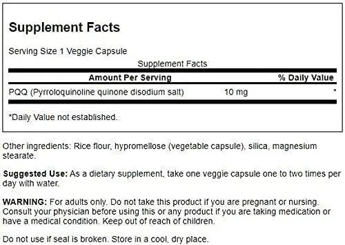 SWANSON - Swanson PQQ Pyrroloquinoline Quinone 10Mg. 30 Capsulas - The Red Vitamin MX - Suplementos Alimenticios - {{ shop.shopifyCountryName }}