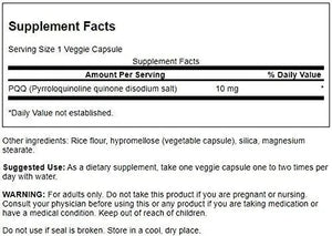 SWANSON - Swanson PQQ Pyrroloquinoline Quinone 10Mg. 30 Capsulas - The Red Vitamin MX - Suplementos Alimenticios - {{ shop.shopifyCountryName }}