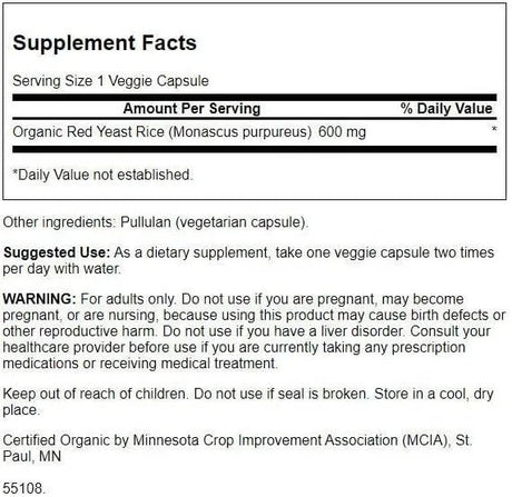 SWANSON - Swanson Red Yeast Rice 600Mg. 60 Capsulas - The Red Vitamin MX - Suplementos Alimenticios - {{ shop.shopifyCountryName }}