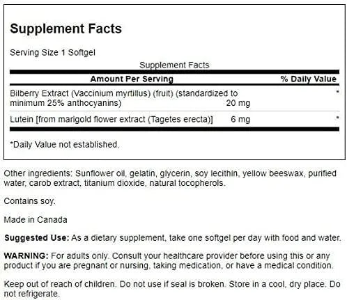 SWANSON - Swanson Standardized Lutein & Bilberry 120 Capsulas Blandas - The Red Vitamin MX - Suplementos Alimenticios - {{ shop.shopifyCountryName }}