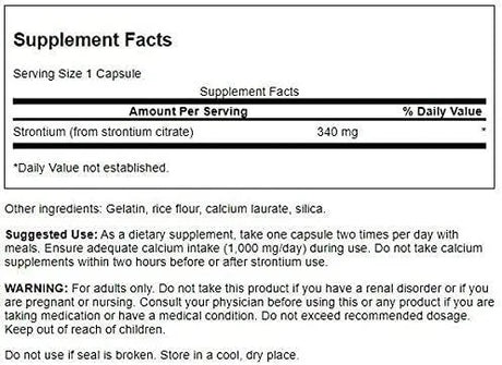 SWANSON - Swanson Strontium Citrate 340Mg. 60 Capsulas 2 Pack - The Red Vitamin MX - Suplementos Alimenticios - {{ shop.shopifyCountryName }}