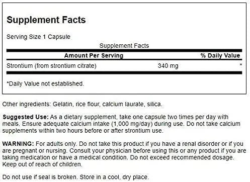 SWANSON - Swanson Strontium Citrate 340Mg. 60 Capsulas - The Red Vitamin MX - Suplementos Alimenticios - {{ shop.shopifyCountryName }}