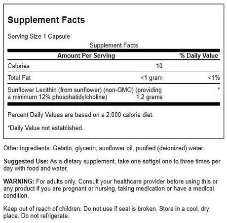 SWANSON - Swanson Sunflower Lecithin 1200Mg. 90 Capsulas Blandas 2 Pack - The Red Vitamin MX - Suplementos Alimenticios - {{ shop.shopifyCountryName }}