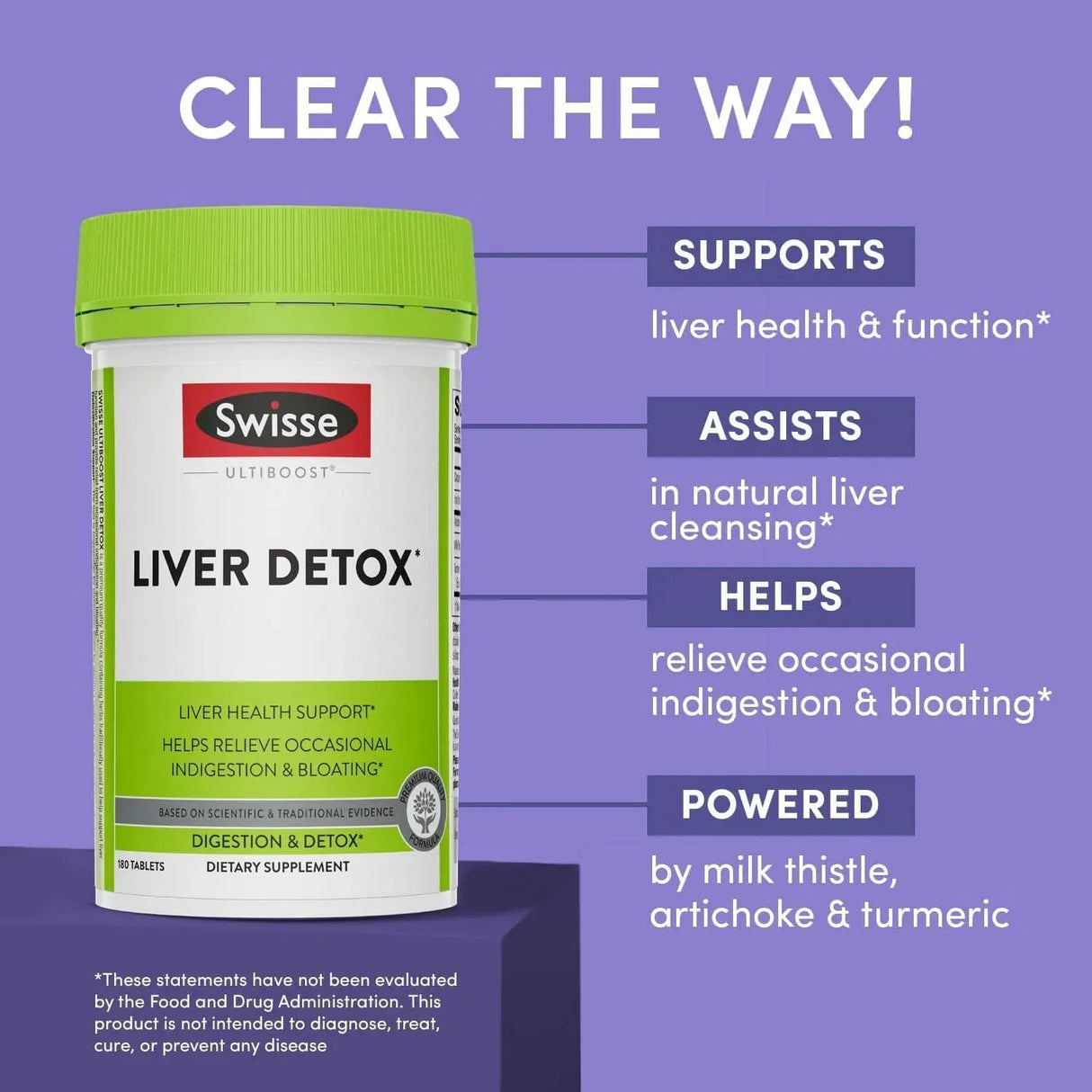 SWISSE - Swisse Milk Thistle Liver Cleanse Detox & Repair 180 Tabletas - The Red Vitamin MX - Suplementos Alimenticios - {{ shop.shopifyCountryName }}