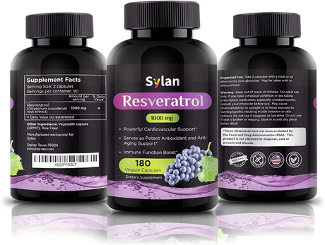 SYLAN - SYLAN Trans Resveratrol 1000Mg. 180 Capsulas - The Red Vitamin MX - Suplementos Alimenticios - {{ shop.shopifyCountryName }}