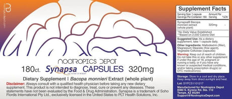 SYNAPSA - Synapsa Bacopa Monnieri 320Mg. 180 Capsulas - The Red Vitamin MX - Suplementos Alimenticios - {{ shop.shopifyCountryName }}