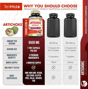 TENMIDO - Tenmido Artichoke Extract 6500Mg. 120 Capsulas - The Red Vitamin MX - Suplementos Alimenticios - {{ shop.shopifyCountryName }}