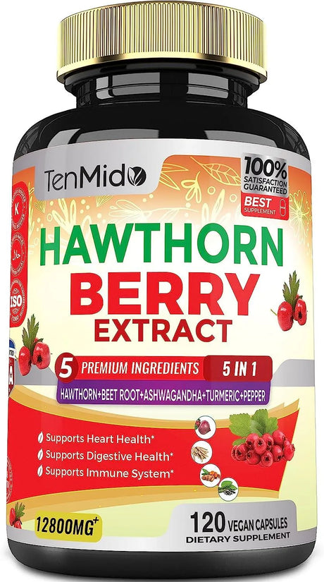 TENMIDO - Tenmido Hawthorn Berry Supplement Extract Capsules 12800Mg. 120 Capsulas - The Red Vitamin MX - Suplementos Alimenticios - {{ shop.shopifyCountryName }}