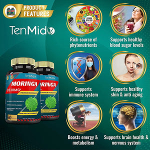 TENMIDO - Tenmido Moringa 8530Mg. 60 Capsulas 2 Pack - The Red Vitamin MX - Suplementos Alimenticios - {{ shop.shopifyCountryName }}