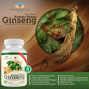 TERAPUTICS - Teraputics Authentic Korean Panax Ginseng Dietary Supplement 500Mg. 60 Capsulas - The Red Vitamin MX - Suplementos Alimenticios - {{ shop.shopifyCountryName }}