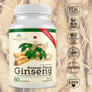 TERAPUTICS - Teraputics Authentic Korean Panax Ginseng Dietary Supplement 500Mg. 60 Capsulas - The Red Vitamin MX - Suplementos Alimenticios - {{ shop.shopifyCountryName }}