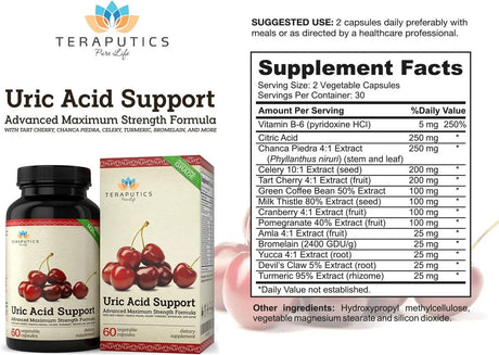 TERAPUTICS - Teraputics Uric Acid Support Formula 60 Capsulas - The Red Vitamin MX - Suplementos Alimenticios - {{ shop.shopifyCountryName }}