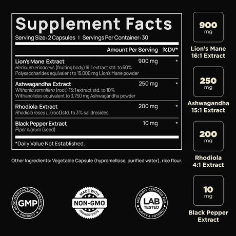 TERRA ELMNT - ELMNT 20,000Mg. 16x Strength Lions Mane 60 Capsulas - The Red Vitamin MX - Suplementos Alimenticios - {{ shop.shopifyCountryName }}