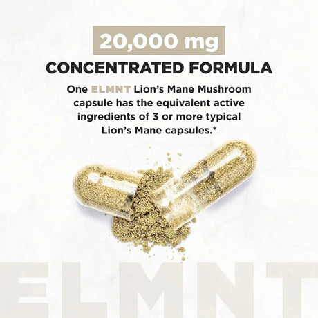 TERRA ELMNT - ELMNT 20,000Mg. 16x Strength Lions Mane 60 Capsulas - The Red Vitamin MX - Suplementos Alimenticios - {{ shop.shopifyCountryName }}