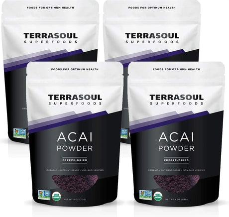 TERRASOUL SUPERFOODS - Terrasoul Superfoods Organic Acai Berry Powder 113Gr. 4 Pack - The Red Vitamin MX - Suplementos Alimenticios - {{ shop.shopifyCountryName }}