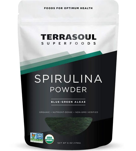 TERRASOUL SUPERFOODS - Terrasoul Superfoods Organic Spirulina Powder 6 Oz - The Red Vitamin MX - Suplementos Alimenticios - {{ shop.shopifyCountryName }}