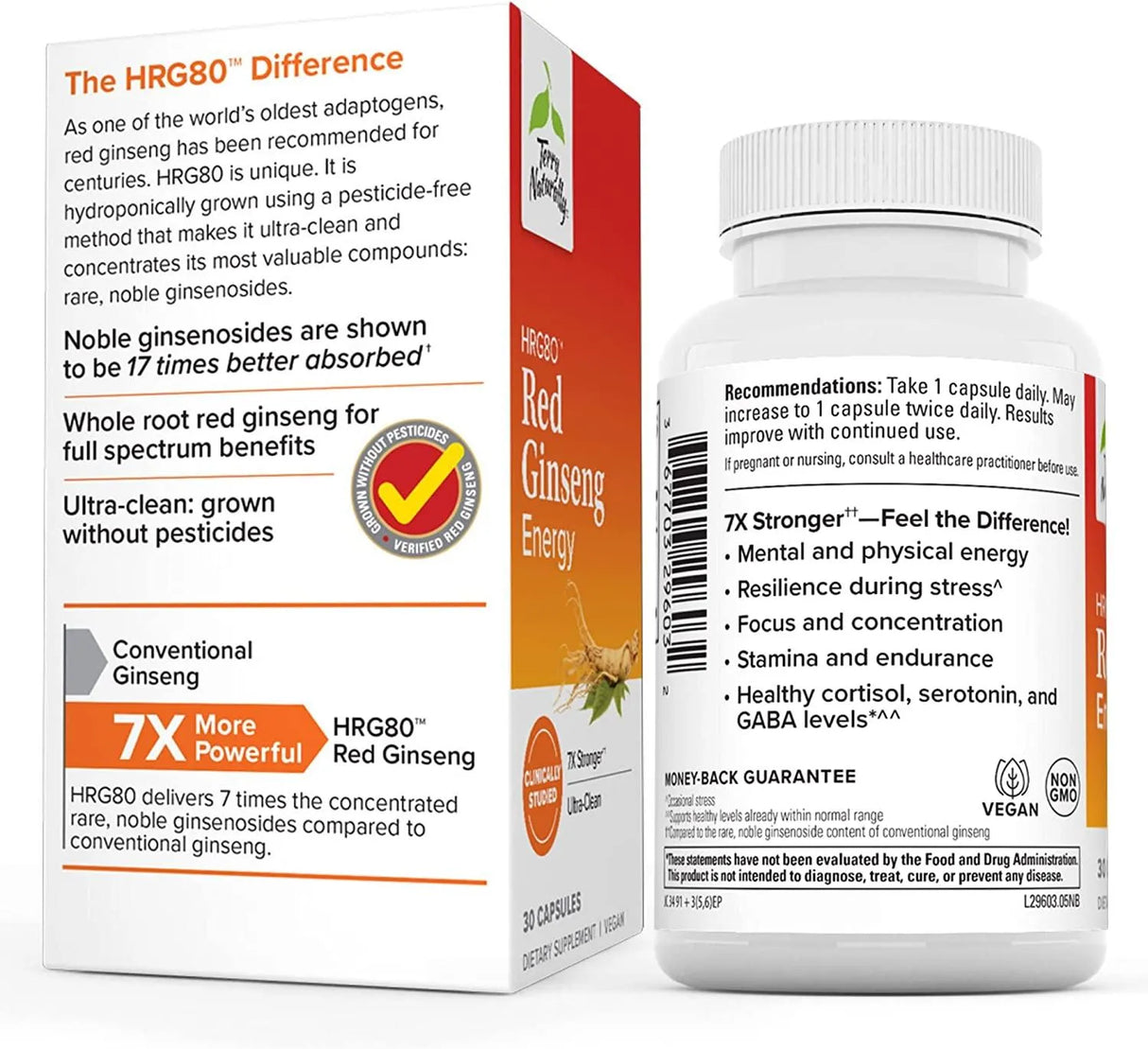 TERRY NATURALLY - Terry Naturally HRG80 Red Ginseng Energy 30 Capsulas - The Red Vitamin MX - Suplementos Alimenticios - {{ shop.shopifyCountryName }}