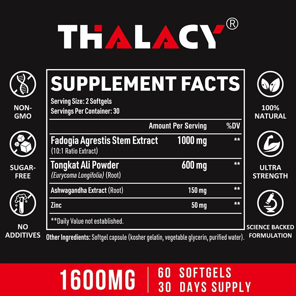 THALACY - Thalacy 1600Mg. Fadogia Agrestis Tongkat Ali 60 Capsulas Blandas - The Red Vitamin MX - Suplementos Alimenticios - {{ shop.shopifyCountryName }}