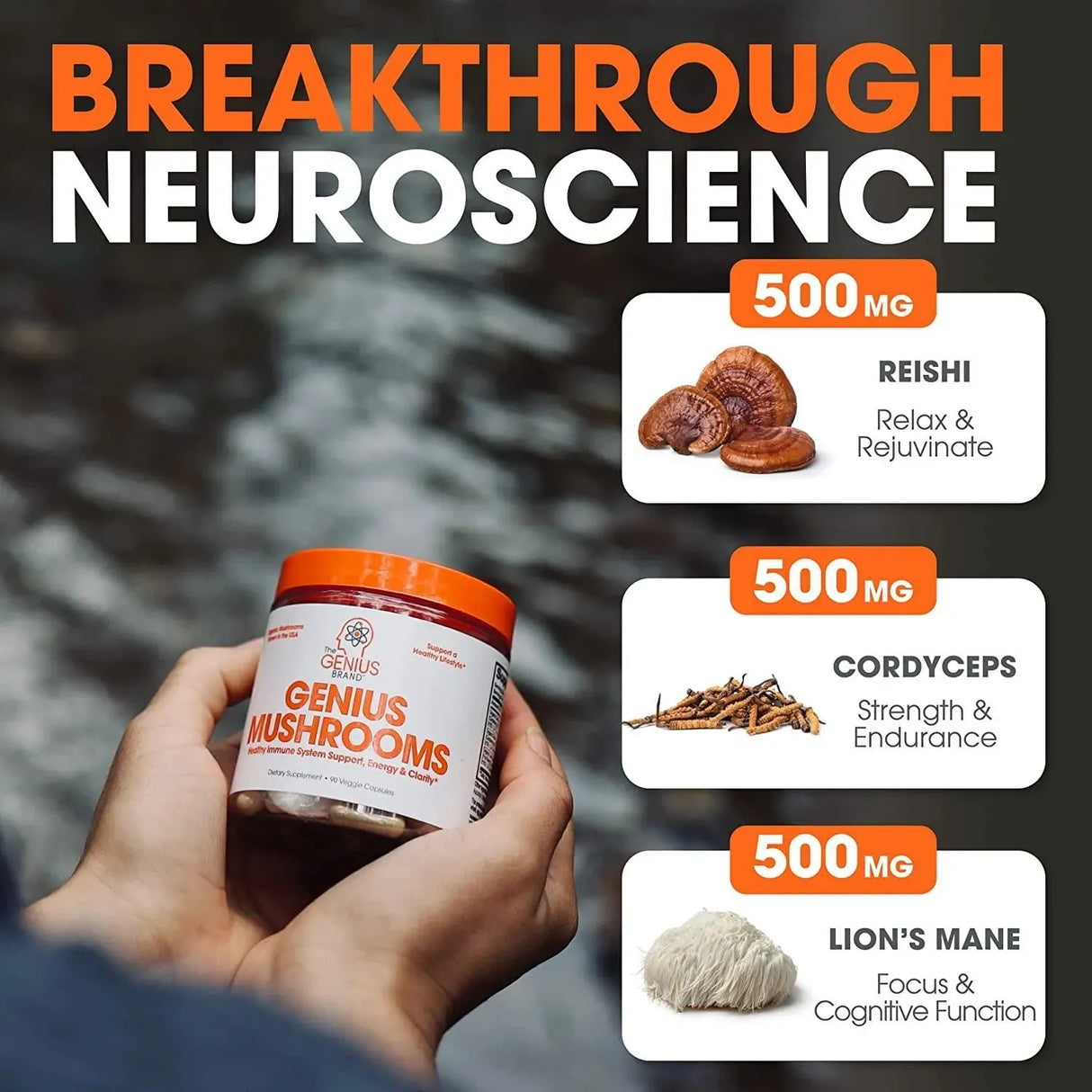 THE GENIUS BRAND - The Genius Brand Lions Mane, Cordyceps and Reishi 180 Capsulas - The Red Vitamin MX - Suplementos Alimenticios - {{ shop.shopifyCountryName }}