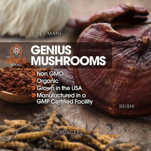 THE GENIUS BRAND - The Genius Brand Lions Mane, Cordyceps and Reishi 180 Capsulas - The Red Vitamin MX - Suplementos Alimenticios - {{ shop.shopifyCountryName }}