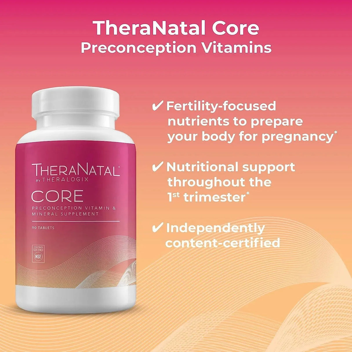 THERALOGIX - THERALOGIX TheraNatal Core Preconception Prenatal Vitamin 90 Tabletas - The Red Vitamin MX - Suplementos Alimenticios - {{ shop.shopifyCountryName }}