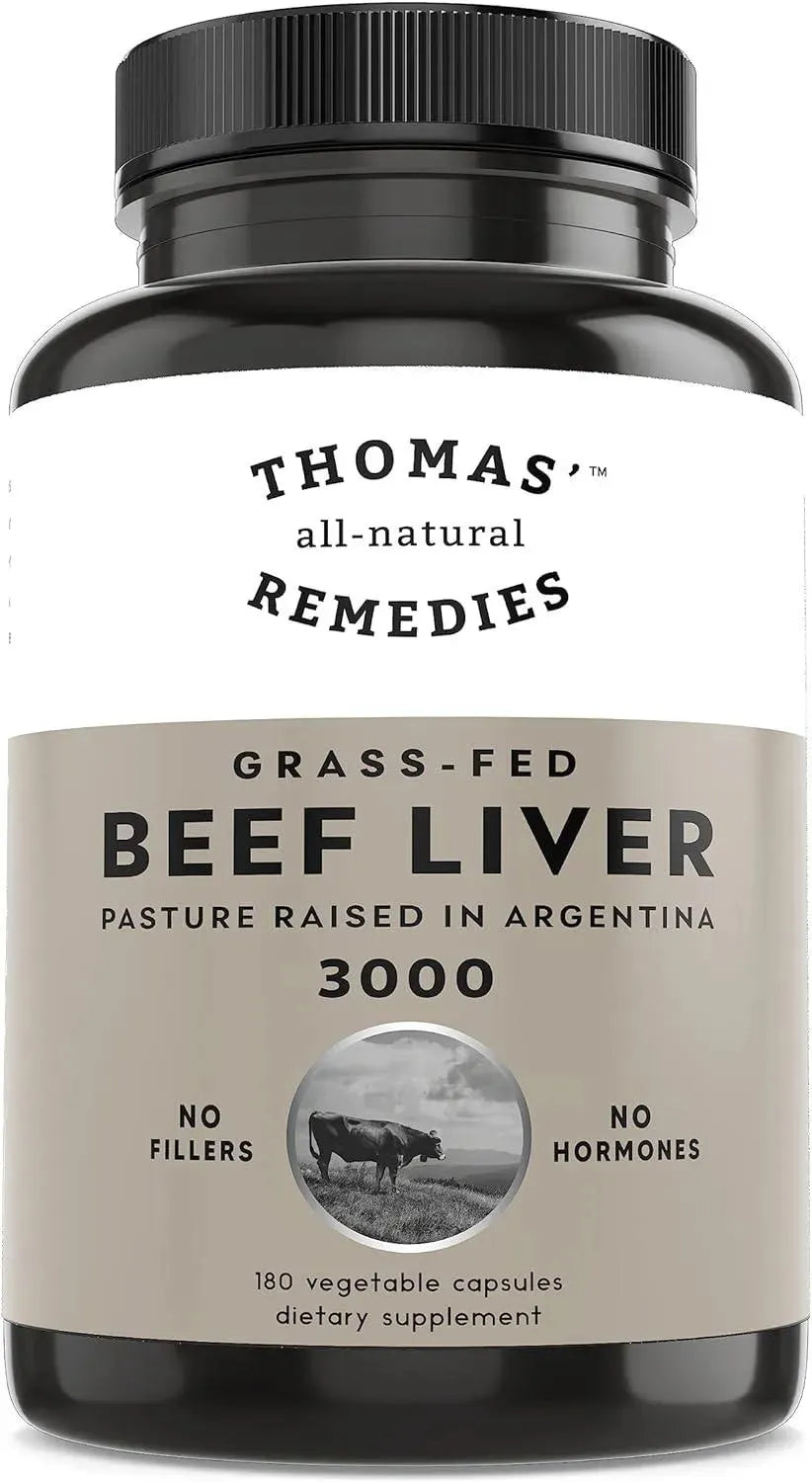 THOMAS ALL NATURAL REMEDIES - Thomas' all-natural Remedies Grass-fed Desiccated Beef Liver 180 Capsulas - The Red Vitamin MX - Suplementos Alimenticios - {{ shop.shopifyCountryName }}