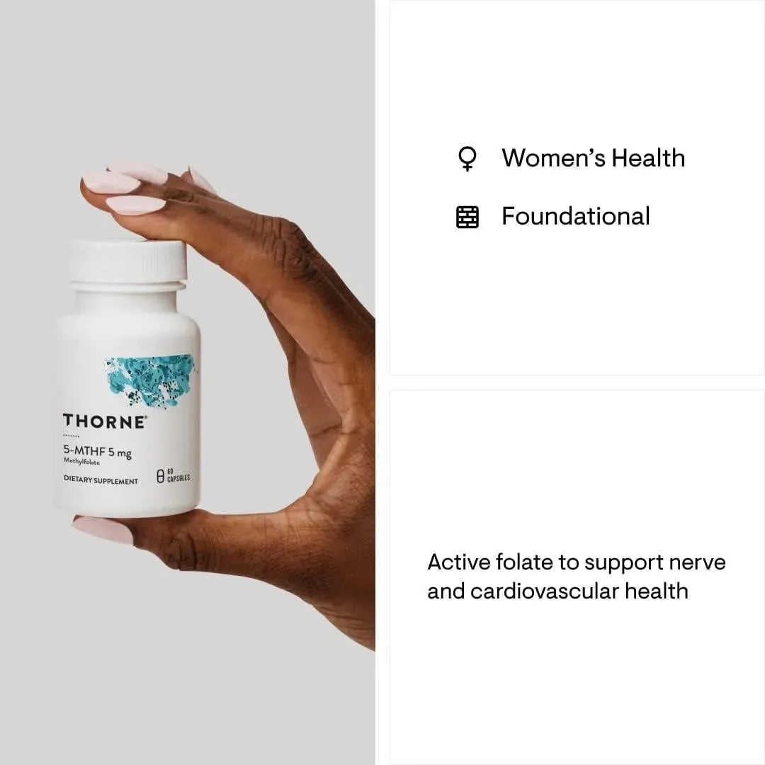 THORNE RESEARCH - THORNE 5-MTHF 5Mg. Methylfolate 60 Capsulas - The Red Vitamin MX - Suplementos Alimenticios - {{ shop.shopifyCountryName }}