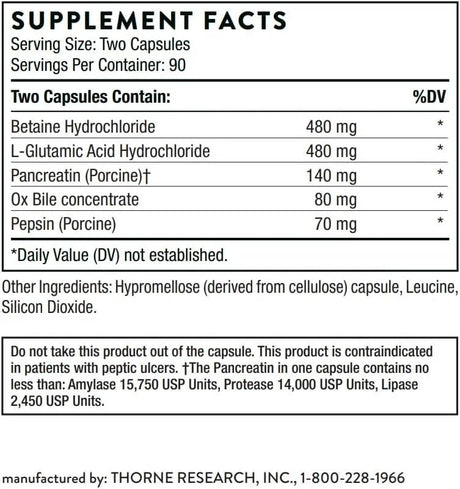 THORNE RESEARCH - Thorne Advanced Digestive Enzymes 180 Capsulas - The Red Vitamin MX - Suplementos Alimenticios - {{ shop.shopifyCountryName }}