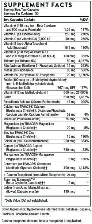 THORNE RESEARCH - Thorne Basic Nutrients 2/Day - Comprehensive Daily Multivitamin 60 Capsulas - The Red Vitamin MX - Suplementos Alimenticios - {{ shop.shopifyCountryName }}