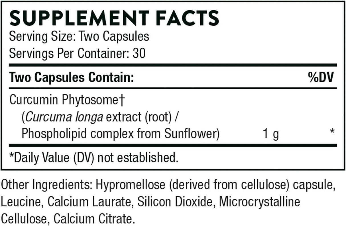 THORNE RESEARCH - Thorne Curcumin Phytosome 1000Mg. 60 Capsulas - The Red Vitamin MX - Suplementos Alimenticios - {{ shop.shopifyCountryName }}